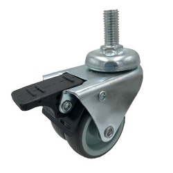 light duty TPR screw stem swivel twin caster