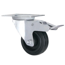 4 series Industry Rubber swivel caster with brake