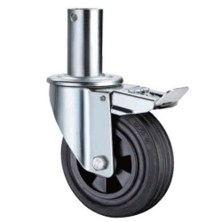 4 Series SGrip stem Industry Rubber Swivel caster with brake