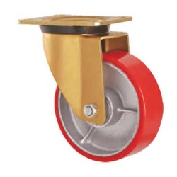 4 Series Screw stem Industry Pu on Iron Swivel caster