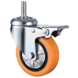 2 series screw stem PU swivel caster with brake