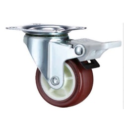 1 series Pu on PP swivel caster with brake