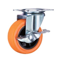 1 Series PU swivel caster with side brake 