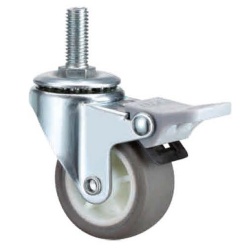 1 Series TPR swivel caster with total brake 