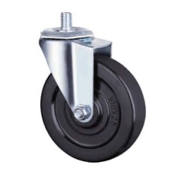 1 Series screw stem hard rubber swivel caster