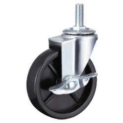 1 Seire black PP swivel caster with brake