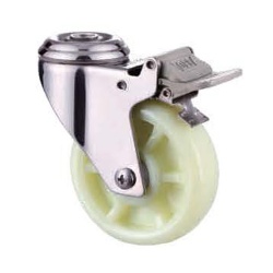 S2 Series Stainless Steel Nylon Bolt holeSwivel caster with brake