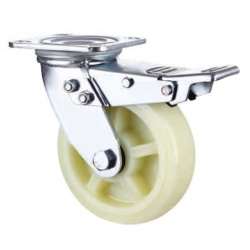 3 Series White PP swivel caster with Brake